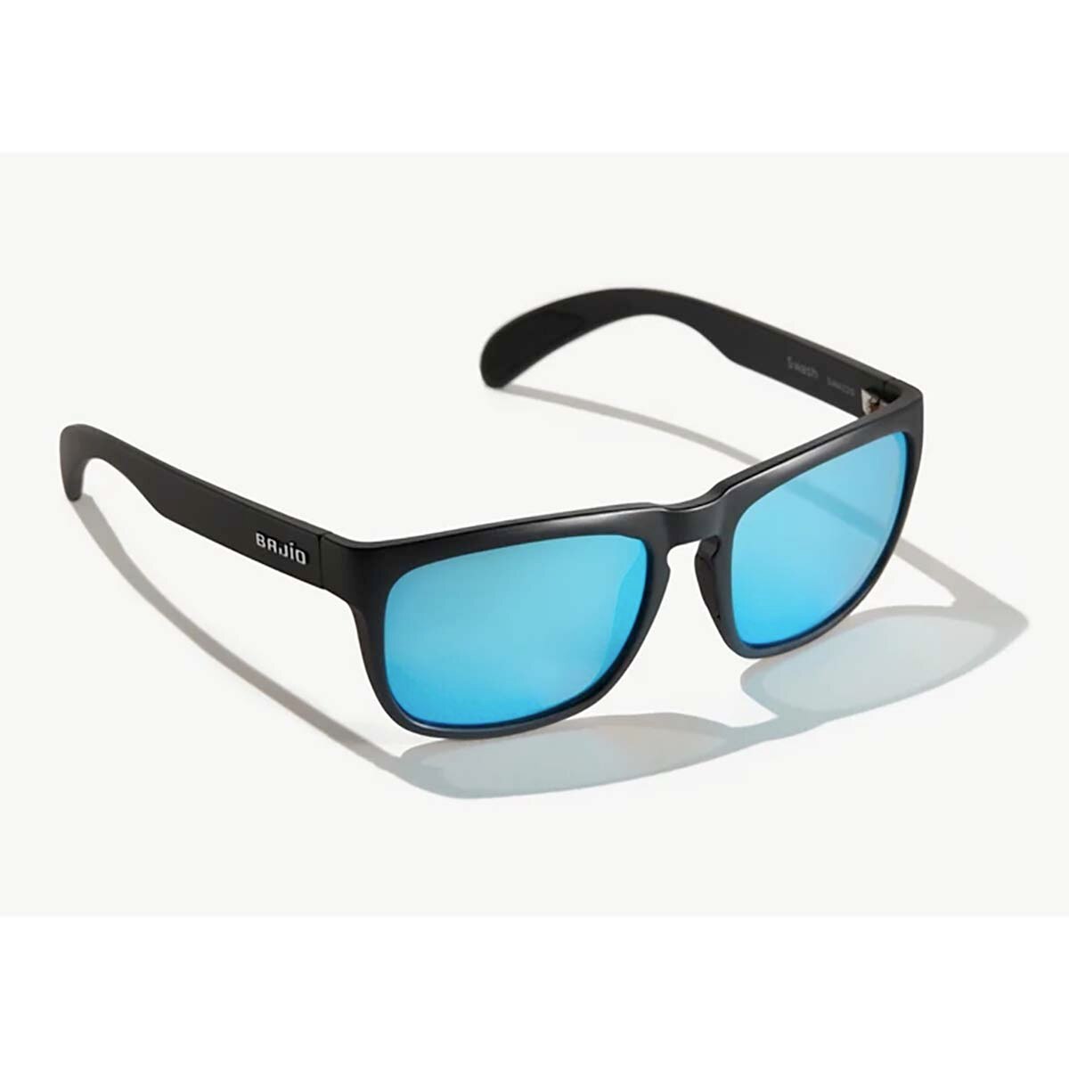 Bajio Swash Sunglasses Polarized in Black Matte with Blue Glass